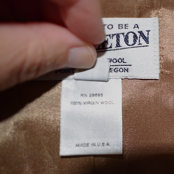 Pendleton Blazer Womens 14 Tan Neutral 100%  Wool 2 Button Jacket Light Academia - Picture 5 of 8